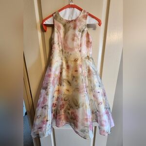 JESSICA MCCLINTOCK Bridal Vintage Girl's Floral Pale Yellow Pink Dress. Sz 6 🌼